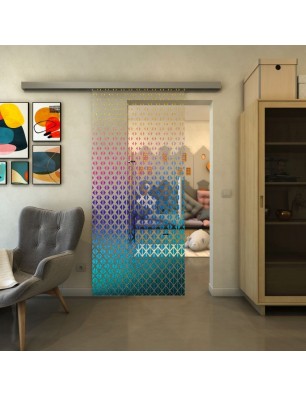 Glasschiebetür SLIM-LINE - Fineprint Model 038 Verlauf auf Klarglas