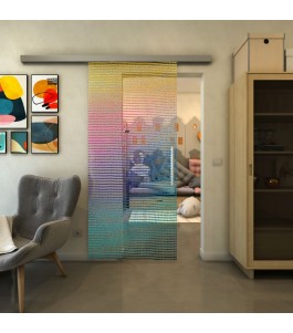 Glasschiebetür SLIM-LINE - Fineprint Model 046 Verlauf auf Klarglas