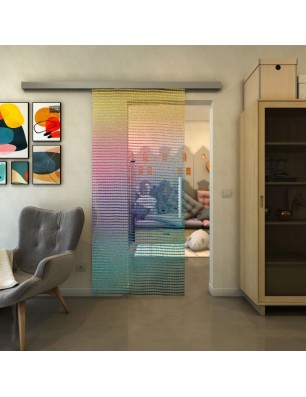 Glasschiebetür SLIM-LINE - Fineprint Model 046 Verlauf auf Klarglas