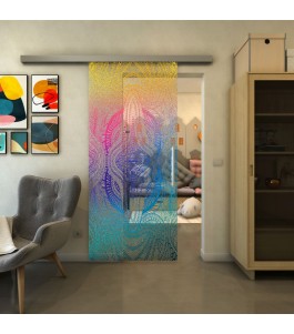 Glasschiebetür SLIM-LINE - Fineprint Model 048 Verlauf auf Klarglas