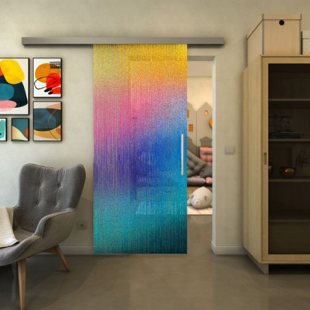 Glasschiebetür SLIM-LINE - Fineprint Model 050 Verlauf auf Klarglas