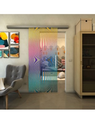 Glasschiebetür SLIM-LINE - Fineprint Model 058 Verlauf auf Klarglas