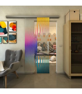 Glasschiebetür SLIM-LINE - Fineprint Model 059 Verlauf auf Klarglas