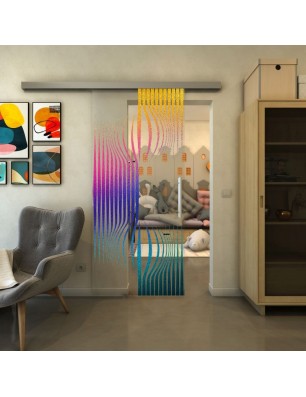 Glasschiebetür SLIM-LINE - Fineprint Model 059 Verlauf auf Klarglas