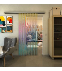 Glasschiebetür SLIM-LINE - Fineprint Model 060 Verlauf auf Klarglas