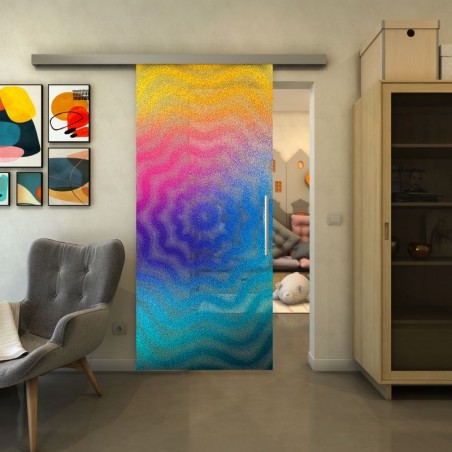Glasschiebetür SLIM-LINE - Fineprint Model 064 Verlauf auf Klarglas