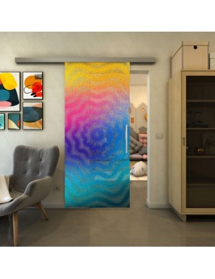 Glasschiebetür SLIM-LINE - Fineprint Model 064 Verlauf auf Klarglas