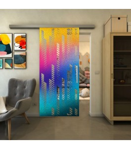 Glasschiebetür SLIM-LINE - Fineprint Model 067 Verlauf auf Klarglas
