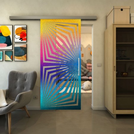 Glasschiebetür SLIM-LINE - Fineprint Model 070 Verlauf auf Klarglas