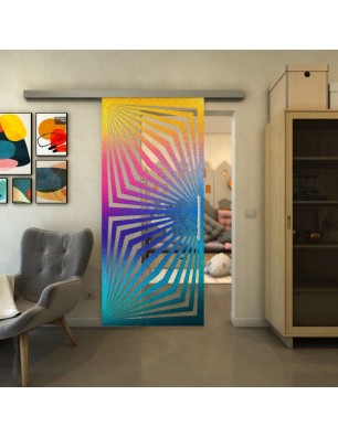 Glasschiebetür SLIM-LINE - Fineprint Model 070 Verlauf auf Klarglas