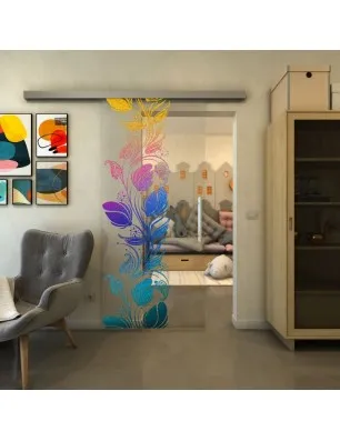 Glasschiebetür SLIM-LINE - Fineprint Model 086 Verlauf auf Klarglas