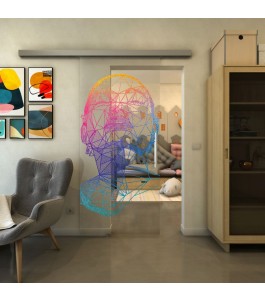 Glasschiebetür SLIM-LINE - Fineprint Model 103 Verlauf auf Klarglas
