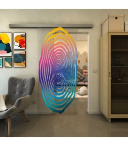 Glasschiebetür SLIM-LINE - Fineprint Model 109 Verlauf auf Klarglas