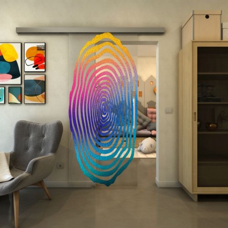 Glasschiebetür SLIM-LINE - Fineprint Model 109 Verlauf auf Klarglas
