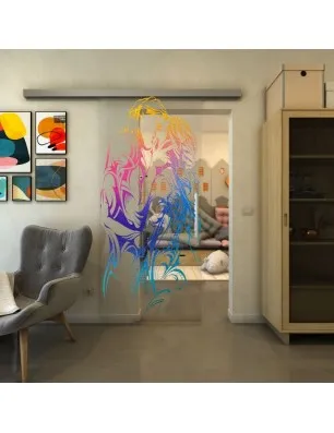 Glasschiebetür SLIM-LINE - Fineprint Model 116 Verlauf auf Klarglas