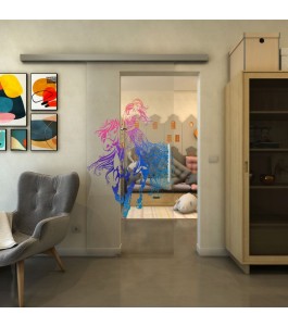 Glasschiebetür SLIM-LINE - Fineprint Model 118 Verlauf auf Klarglas