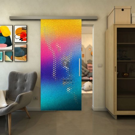 Glasschiebetür SLIM-LINE - Fineprint Model 120 Verlauf auf Klarglas
