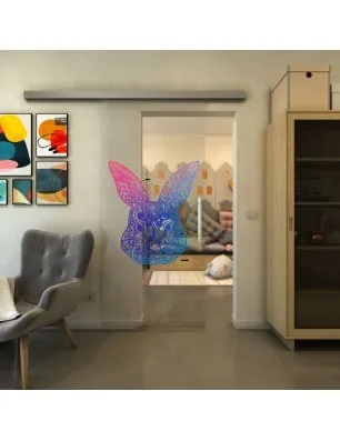 Glasschiebetür SLIM-LINE - Fineprint Model 121 Verlauf auf Klarglas