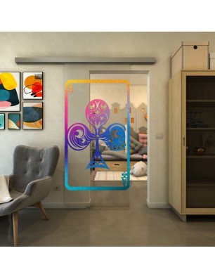 Glasschiebetür SLIM-LINE - Fineprint Model 135 Verlauf auf Klarglas