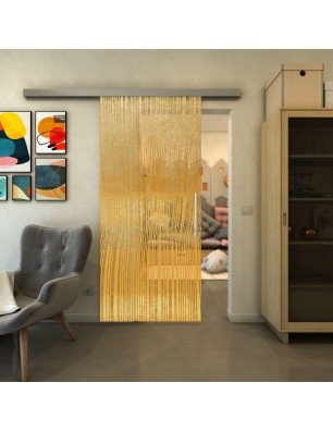 Glasschiebetür SLIM-LINE - Fineprint Model 032 Gold auf Klarglas