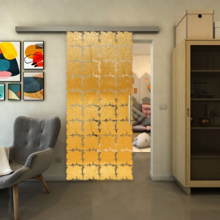 Glasschiebetür SLIM-LINE - Fineprint Model 033 Gold auf Klarglas