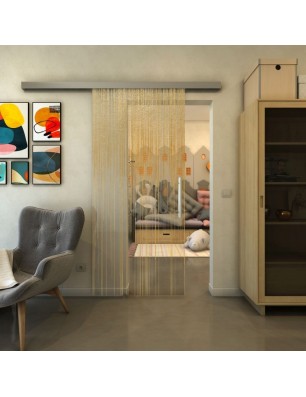 Glasschiebetür SLIM-LINE - Fineprint Model 052 Gold auf Klarglas