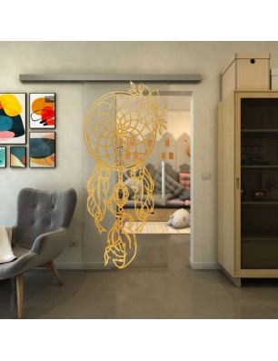 Glasschiebetür SLIM-LINE - Fineprint Model 125 Gold auf Klarglas