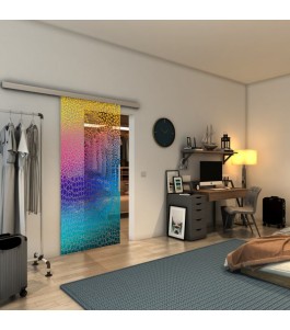 Glasschiebetür SLIM-LINE - Fineprint Model 015 Verlauf auf Klarglas