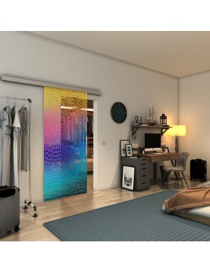 Glasschiebetür SLIM-LINE - Fineprint Model 015 Verlauf auf Klarglas