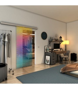 Glasschiebetür SLIM-LINE - Fineprint Model 022 Verlauf auf Klarglas
