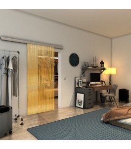 Glasschiebetür SLIM-LINE - Fineprint Model 032 Gold auf Klarglas