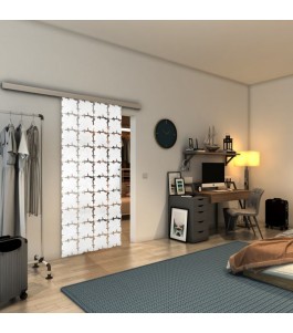 Glasschiebetür SLIM-LINE - Fineprint Model 033 Weiss auf Klarglas