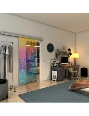 Glasschiebetür SLIM-LINE - Fineprint Model 036 Verlauf auf Klarglas