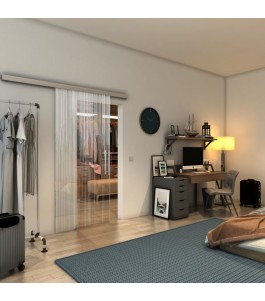 Glasschiebetür SLIM-LINE - Fineprint Model 052 Weiss auf Klarglas