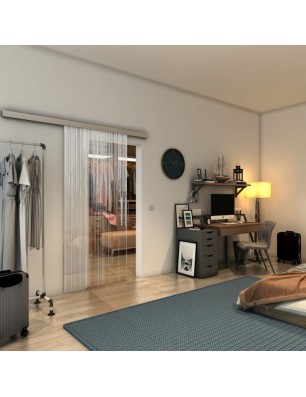 Glasschiebetür SLIM-LINE - Fineprint Model 052 Weiss auf Klarglas