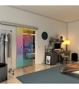 Glasschiebetür SLIM-LINE - Fineprint Model 058 Verlauf auf Klarglas