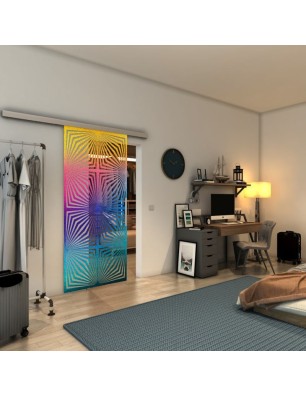 Glasschiebetür SLIM-LINE - Fineprint Model 069 Verlauf auf Klarglas