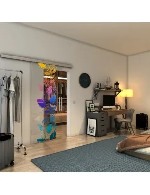 Glasschiebetür SLIM-LINE - Fineprint Model 086 Verlauf auf Klarglas