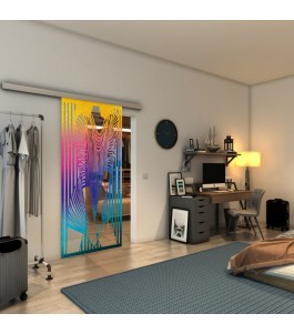 Glasschiebetür SLIM-LINE - Fineprint Model 097 Verlauf auf Klarglas