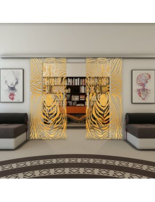 Glasschiebetür SLIM-LINE - Fineprint Model 023 Gold auf Klarglas