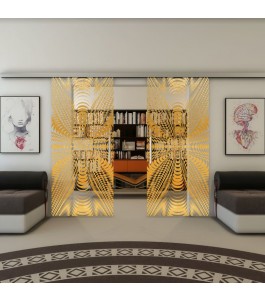Glasschiebetür SLIM-LINE - Fineprint Model 037 Gold auf Klarglas
