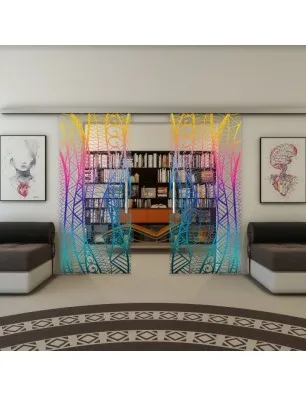 Glasschiebetür SLIM-LINE - Fineprint Model 040 Verlauf auf Klarglas