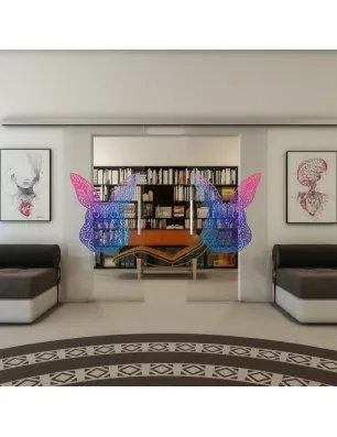 Glasschiebetür SLIM-LINE - Fineprint Model 121 Verlauf auf Klarglas