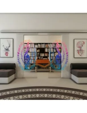 Glasschiebetür SLIM-LINE - Fineprint Model 134 Verlauf auf Klarglas