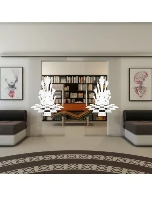 Glasschiebetür SLIM-LINE - Fineprint Model 136 Weiss auf Klarglas