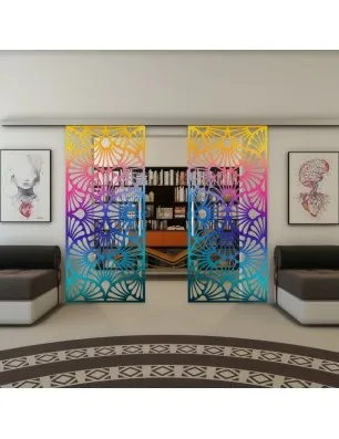 Glasschiebetür SLIM-LINE - Fineprint Model 183 Verlauf auf Klarglas