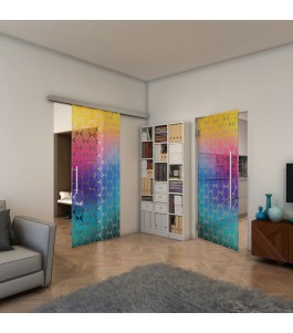 Glasschiebetür SLIM-LINE - Fineprint Model 001 Verlauf auf Klarglas