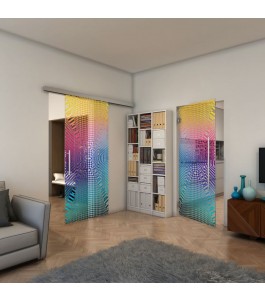 Glasschiebetür SLIM-LINE - Fineprint Model 011 Verlauf auf Klarglas