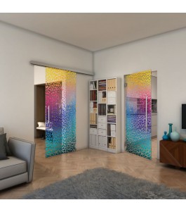 Glasschiebetür SLIM-LINE - Fineprint Model 016 Verlauf auf Klarglas