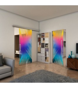 Glasschiebetür SLIM-LINE - Fineprint Model 026 Verlauf auf Klarglas